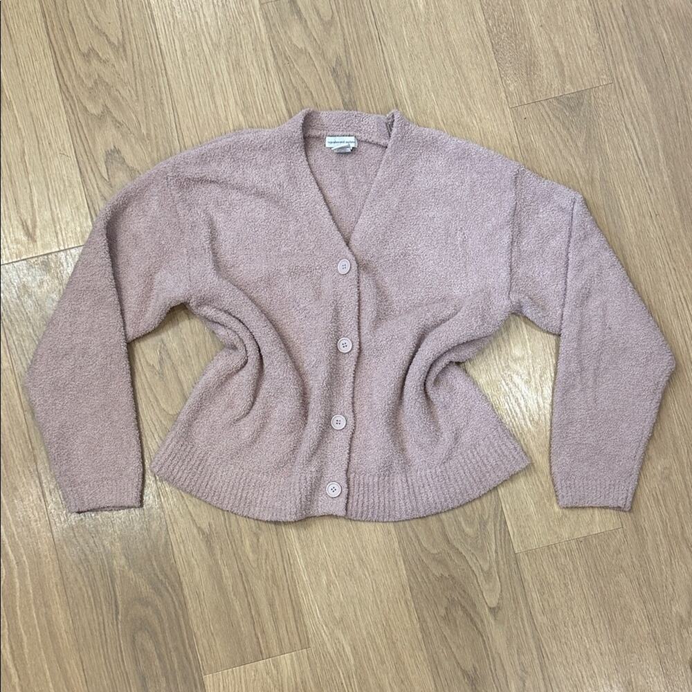 cupcakes & cashmere Dusty Pink Cardigan Size Large